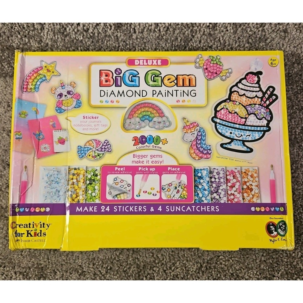 Creativity for Kids Big Gem Diamond Painting Kit 24 Stickers 4 Suncatchers